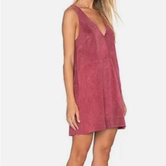 Free People Women's Retro Love Suede Mini Dress Maroon - Picture 4 of 5